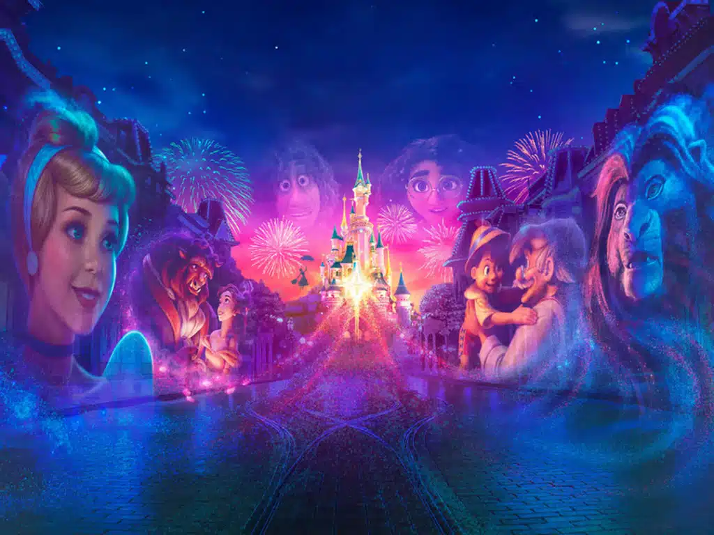euro disney paris castle fireworks show