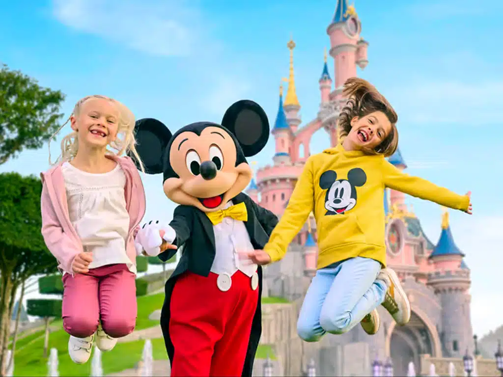 disneyland mickey mouse jumping kids