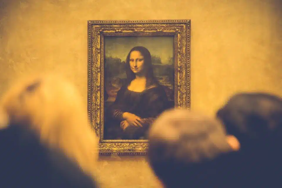 The Mona Lisa in the Louvre museum in Paris