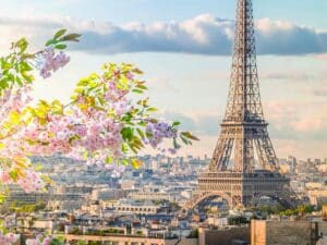 eiffel tower paris spring blossoms • GetYourTickets PARIS