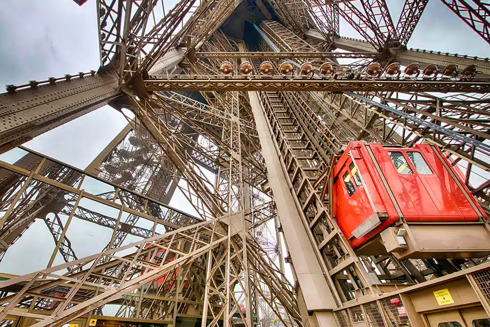Eiffel tower Paris elevator to the summit