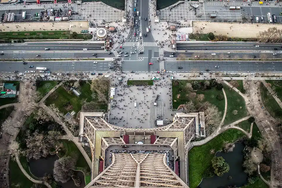eiffel tower paris france summit view